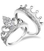 Silver american_diamonds Rhodium Alloy   Finger Ring