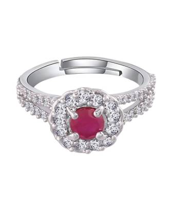 Maroon american_diamonds Rhodium Alloy   Finger Ring   Red Rose Box 4