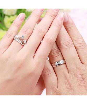 Silver american_diamonds Rhodium Alloy 2 Finger Ring   Red Rose Box 4