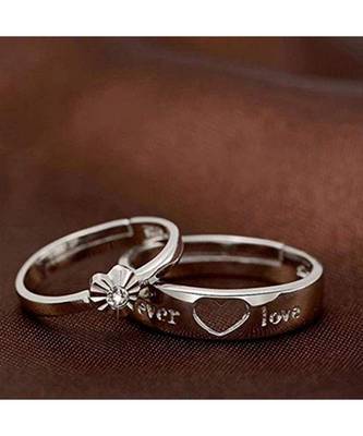 Silver american_diamonds Rhodium Alloy 2 Finger Ring   Red Rose Box 3