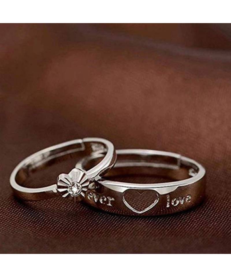 Silver american_diamonds Rhodium Alloy 2 Finger Ring   Red Rose Box