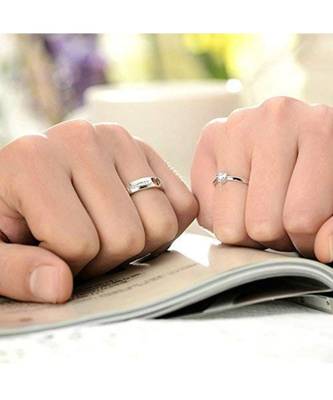 Silver american_diamonds Rhodium Alloy 2 Finger Ring   Red Rose Box 5