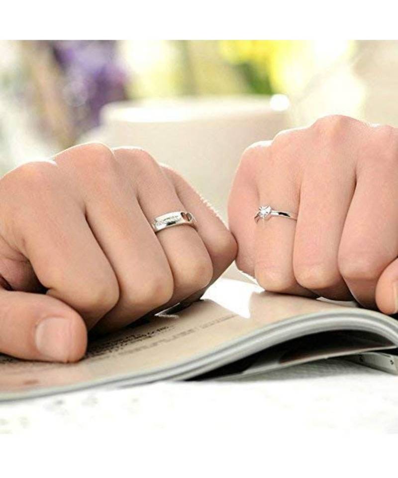 Silver american_diamonds Rhodium Alloy 2 Finger Ring   Red Rose Box