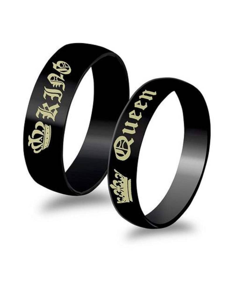 Silver american_diamonds Titanium Alloy 2 Finger Ring   Red Rose Box