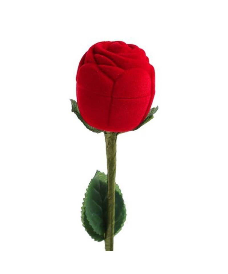 Silver american_diamonds Titanium Alloy 2 Finger Ring   Red Rose Box