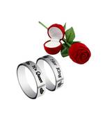 Silver american_diamonds Rhodium Alloy 2 Finger Ring   Red Rose Box