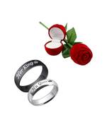 Silver american_diamonds Rhodium Alloy 2 Finger Ring   Red Rose Box