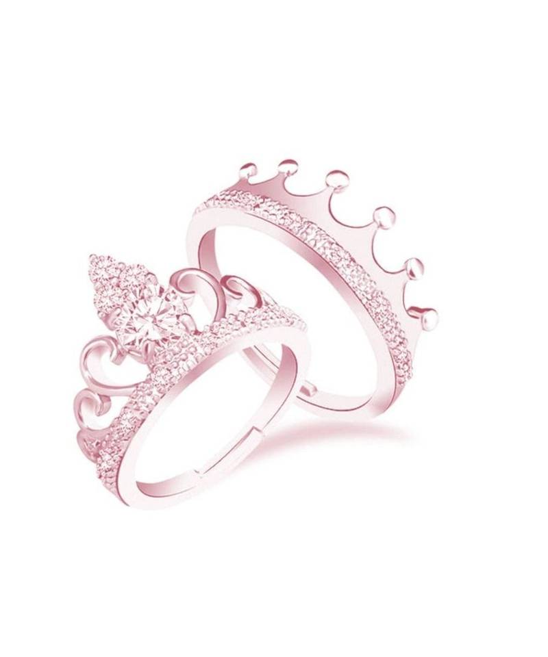 Silver american_diamonds Rhodium Alloy 2 Finger Ring   Red Rose Box