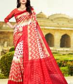 Blue silk printed   saree and  blouse