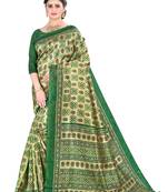 Geen silk printed   saree and  blouse