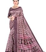 Baby Pink silk printed   saree and  blouse