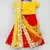 hand embroidered zari work red and yellow attached dupatta lehenga