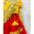 hand embroidered zari work red and yellow attached dupatta lehenga