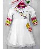 white mirror work anarkali