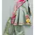 grey cotton hand embroidered mirror work angarkha kurta and palazzo