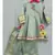 grey cotton hand embroidered mirror work angarkha kurta and palazzo