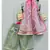 grey cotton hand embroidered mirror work angarkha kurta and palazzo