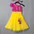 pink and lemon hand embroidered  mirror work lehenga