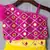 pink and lemon hand embroidered  mirror work lehenga