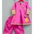 pink cotton hand embroidered mirror work angarkha and palazzo