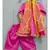 pink cotton hand embroidered mirror work angarkha and palazzo