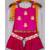 magenta hand embroidered lotus motif sharara kurta