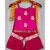 magenta hand embroidered lotus motif sharara kurta