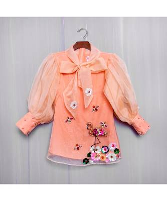 hand embroidered flamingo short dress 1