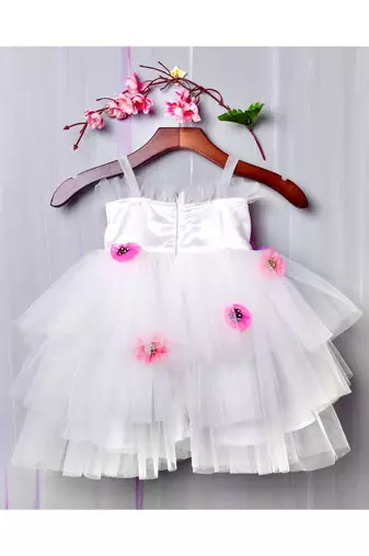 white hand made flora dress