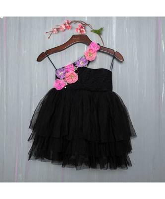 black hand made flora dress 1