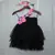 black hand made flora dress