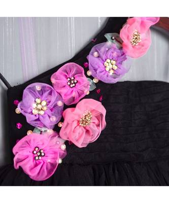 black hand made flora dress 2