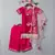 magenta hand embroidered mirror work kurta  palazzo