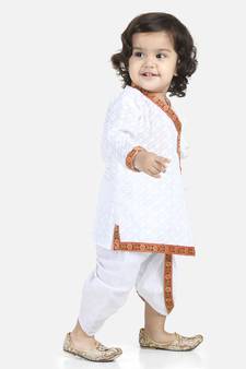 White Full Sleeve Cotton Kanhaiya Dress