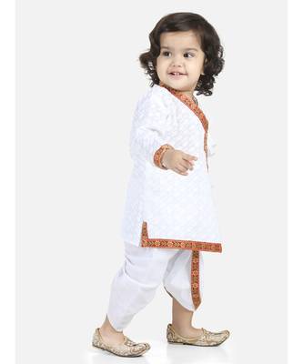 White Full Sleeve Cotton Kanhaiya Dress 1