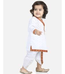 White Full Sleeve Cotton Kanhaiya Dress