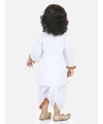 White Full Sleeve Cotton Kanhaiya Dress 4