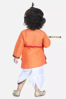 Orange Cotton Kanhaiya Dress Hindi Shri Krishna
