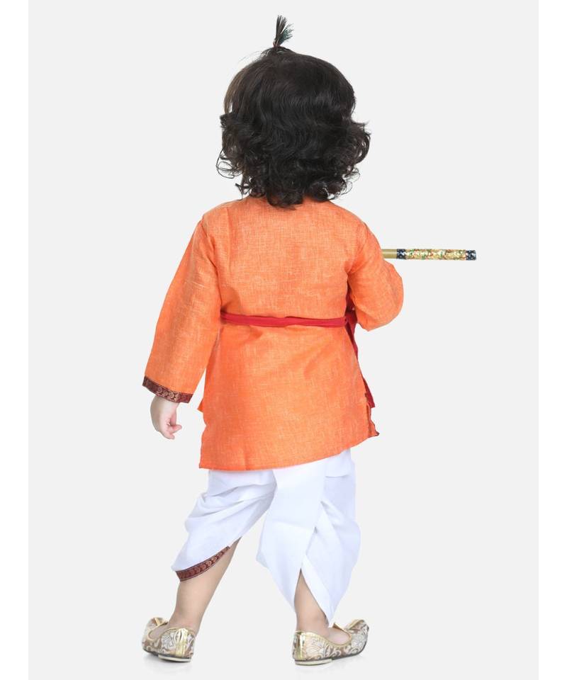 Orange Cotton Kanhaiya Dress Hindi Shri Krishna