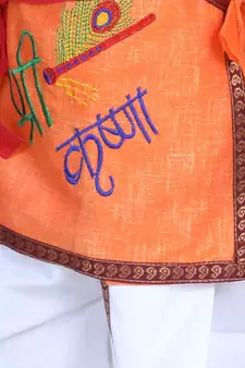 Orange Cotton Kanhaiya Dress Hindi Shri Krishna