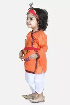 Orange Cotton Kanhaiya Dress Hindi Shri Krishna