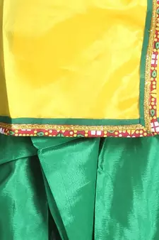 yellow green Little Kanhaiya Suit Dress Set
