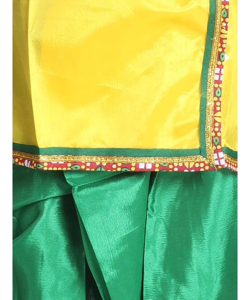yellow green Little Kanhaiya Suit Dress Set