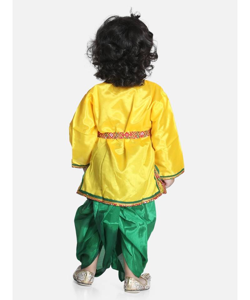 yellow green Little Kanhaiya Suit Dress Set
