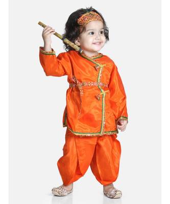 orange Little Kanhaiya Suit Dress Set 1