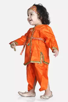 orange Little Kanhaiya Suit Dress Set