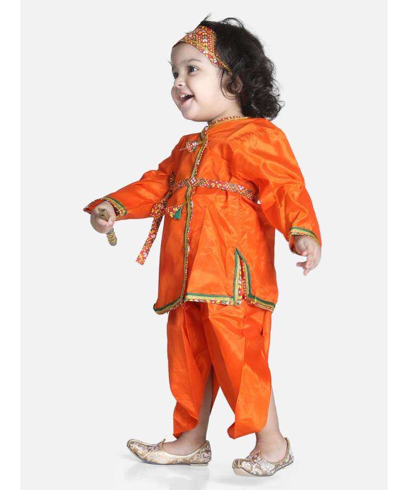 orange Little Kanhaiya Suit Dress Set