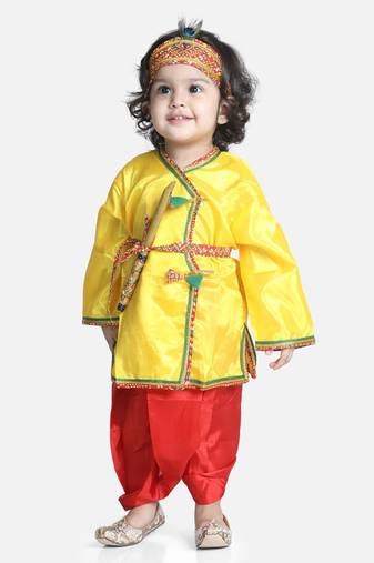 red Little Kanhaiya Suit Dress Set