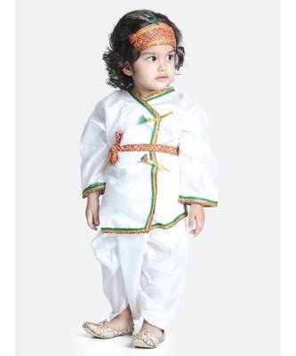 white  Little Kanhaiya Suit Dress Set 1