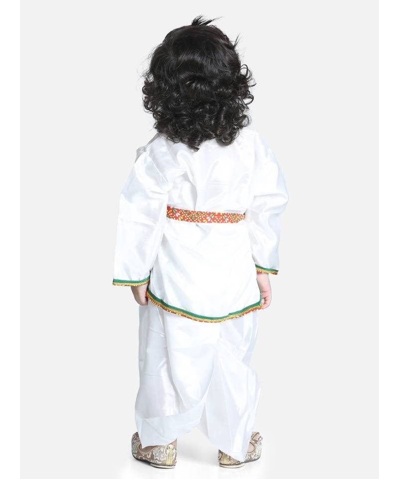 white  Little Kanhaiya Suit Dress Set